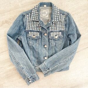 MICHAEL KORS RHINESTONE BLING DENIM JACKET SMALL